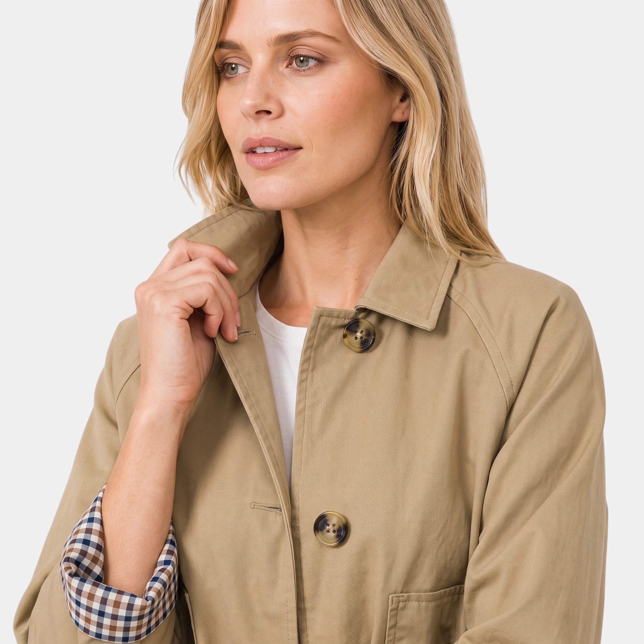 NAJAS | Women's Single Breasted Short Trench Jacket