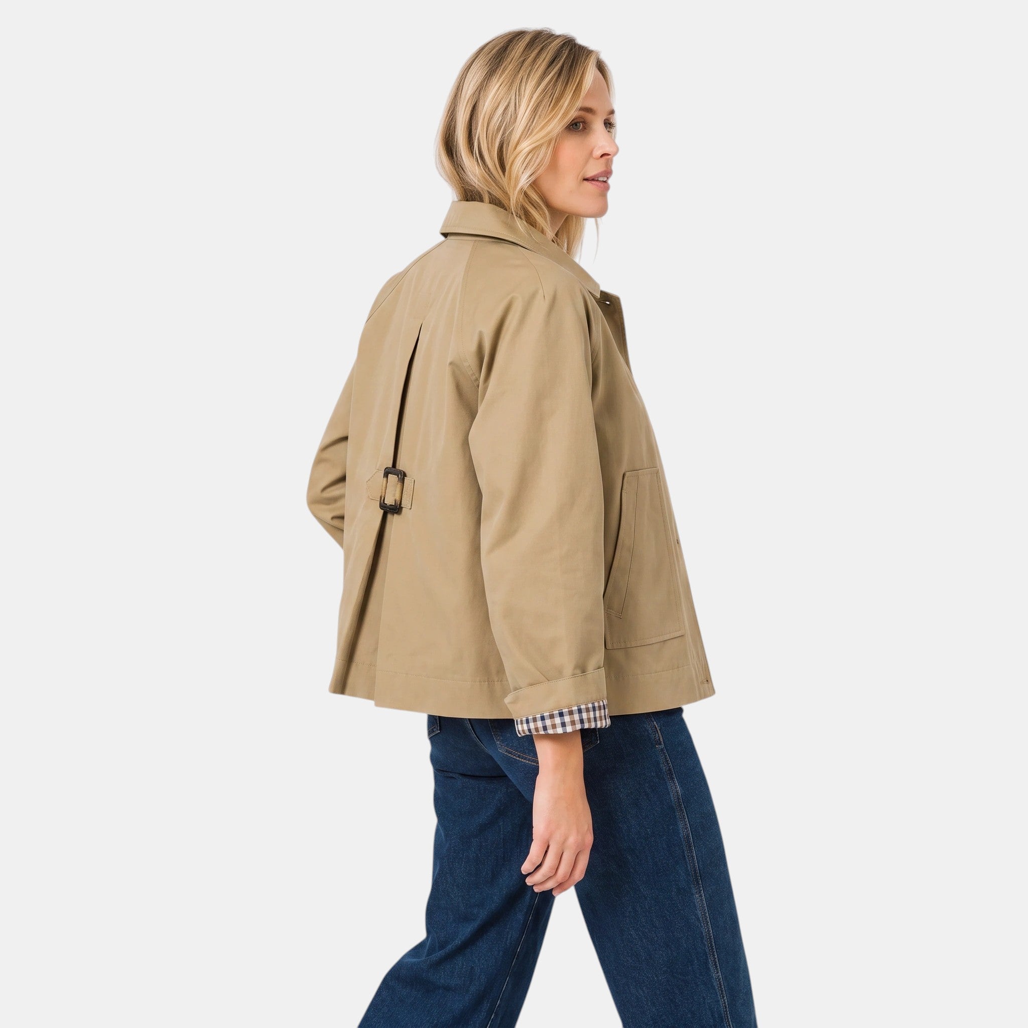 NAJAS | Women's Single Breasted Short Trench Jacket