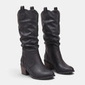 NAJAS | Women's Slouch Western Knee-High Cowboy Boots with Block Heel