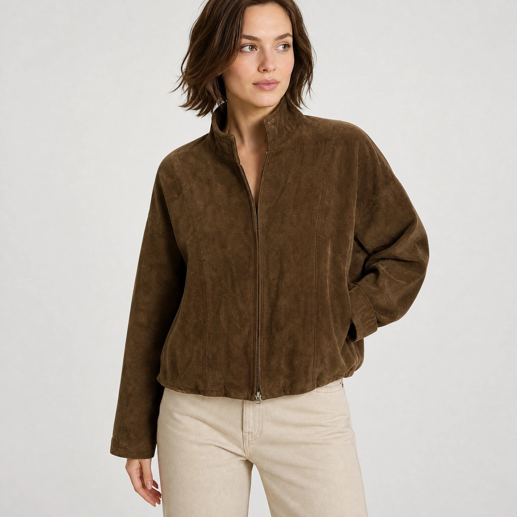 NAJAS | Women's Zip Front Collared Jacket