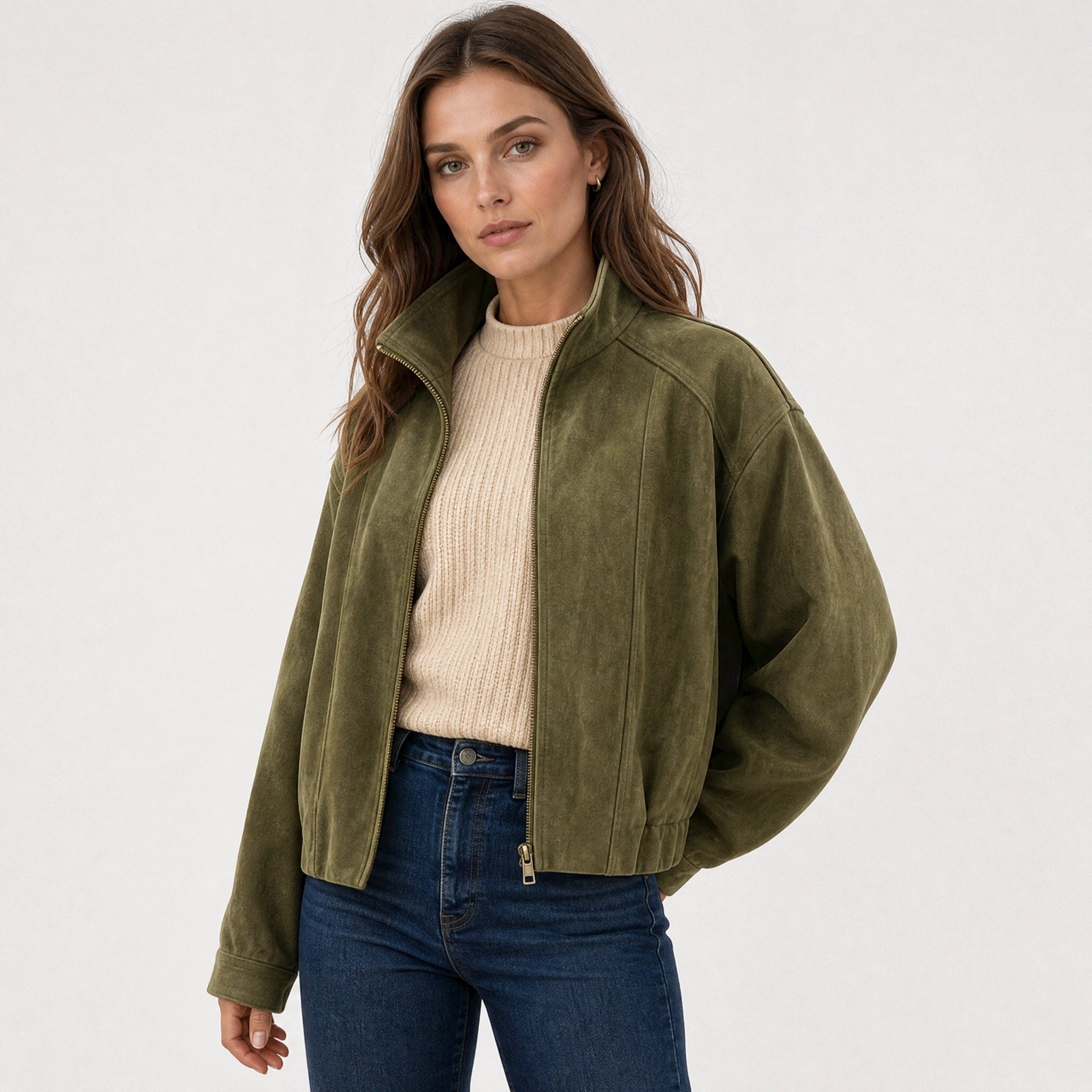 NAJAS | Women's Zip Front Collared Jacket