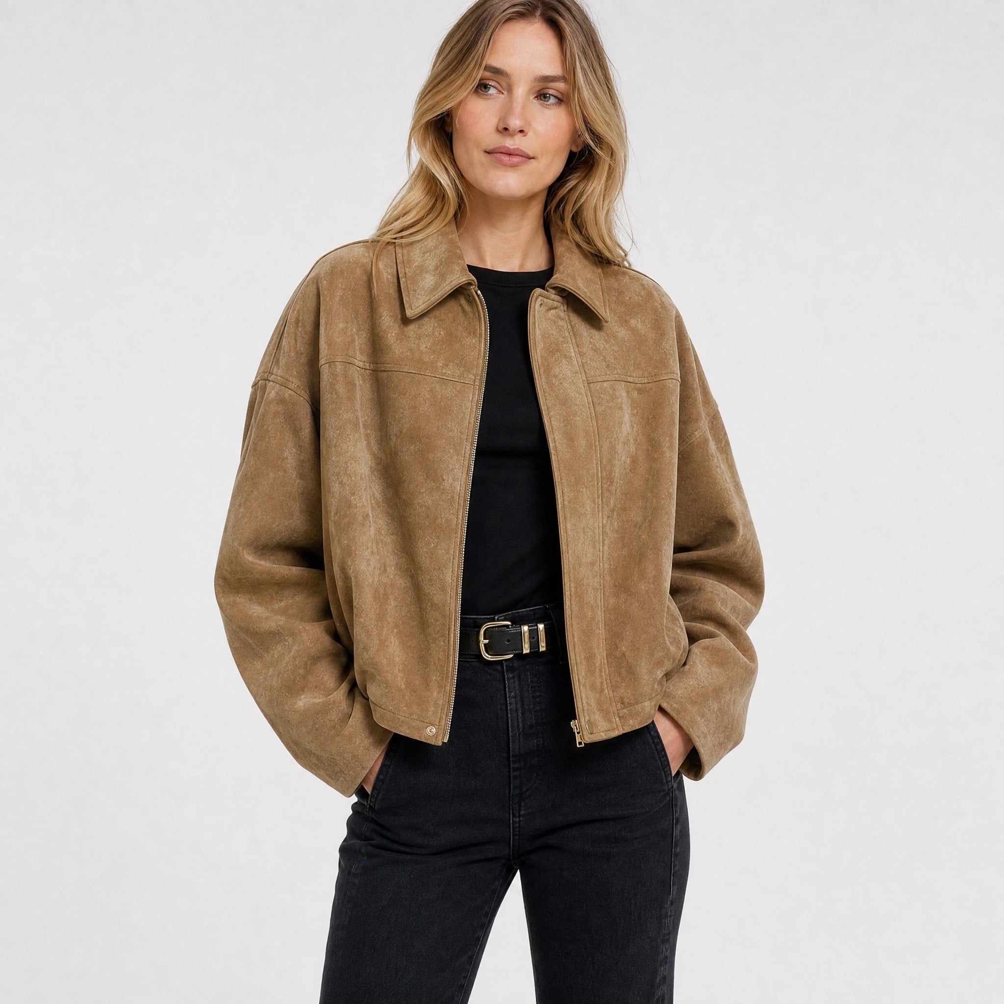 NAJAS | Women's Zip Front Collared Jacket