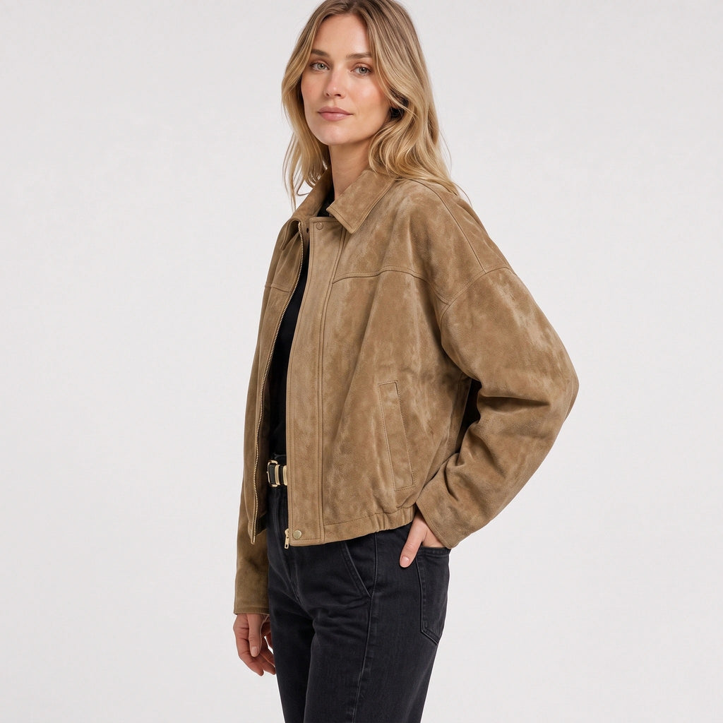 NAJAS | Women's Zip Front Collared Jacket