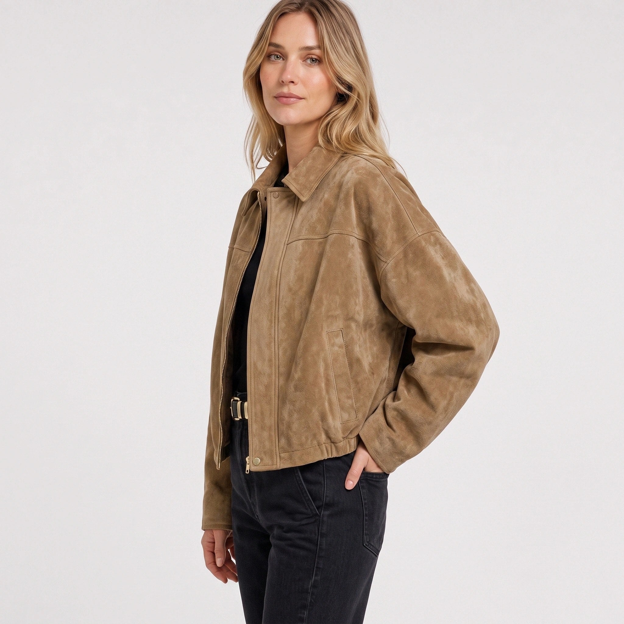 NAJAS | Women's Zip Front Collared Jacket