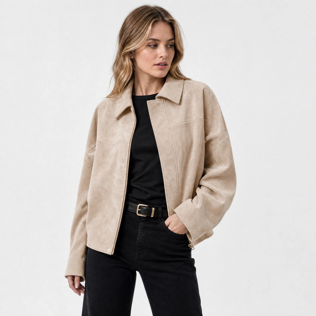 NAJAS | Women's Zip Front Collared Jacket