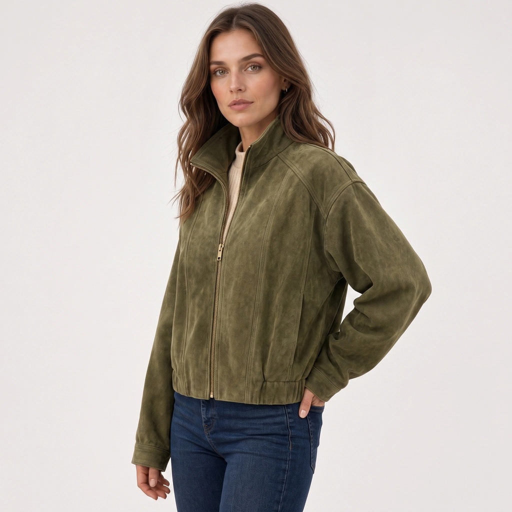 NAJAS | Women's Zip Front Collared Jacket