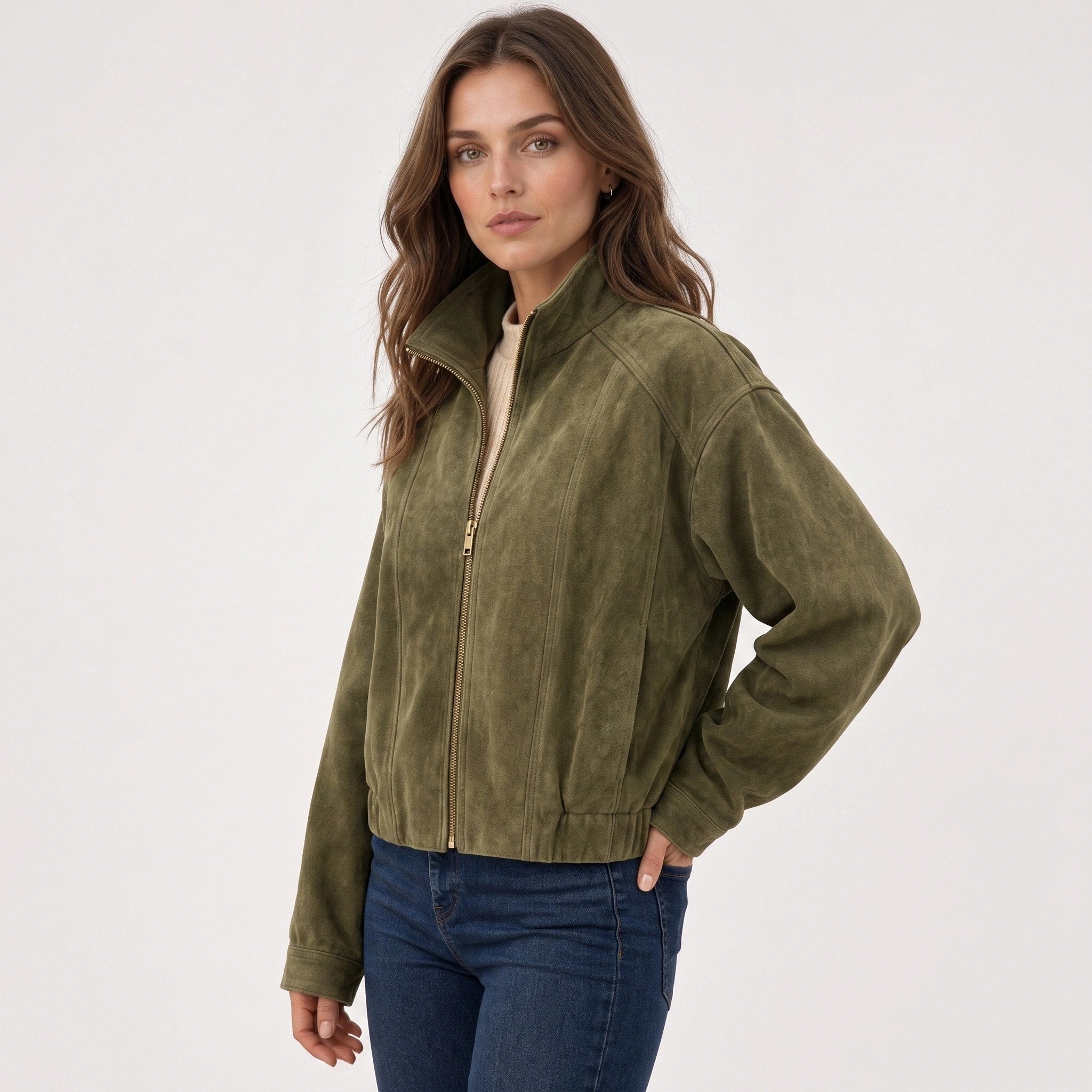 NAJAS | Women's Zip Front Collared Jacket