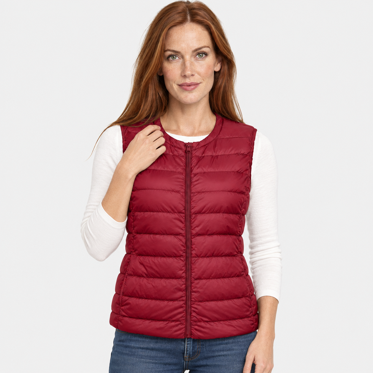 NAJAS | Women’s Down Vest Collarless Lightweight Fall Winter Outerwear