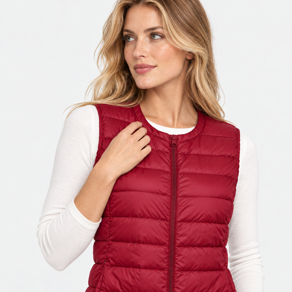 NAJAS | Women’s Down Vest Collarless Lightweight Fall Winter Outerwear