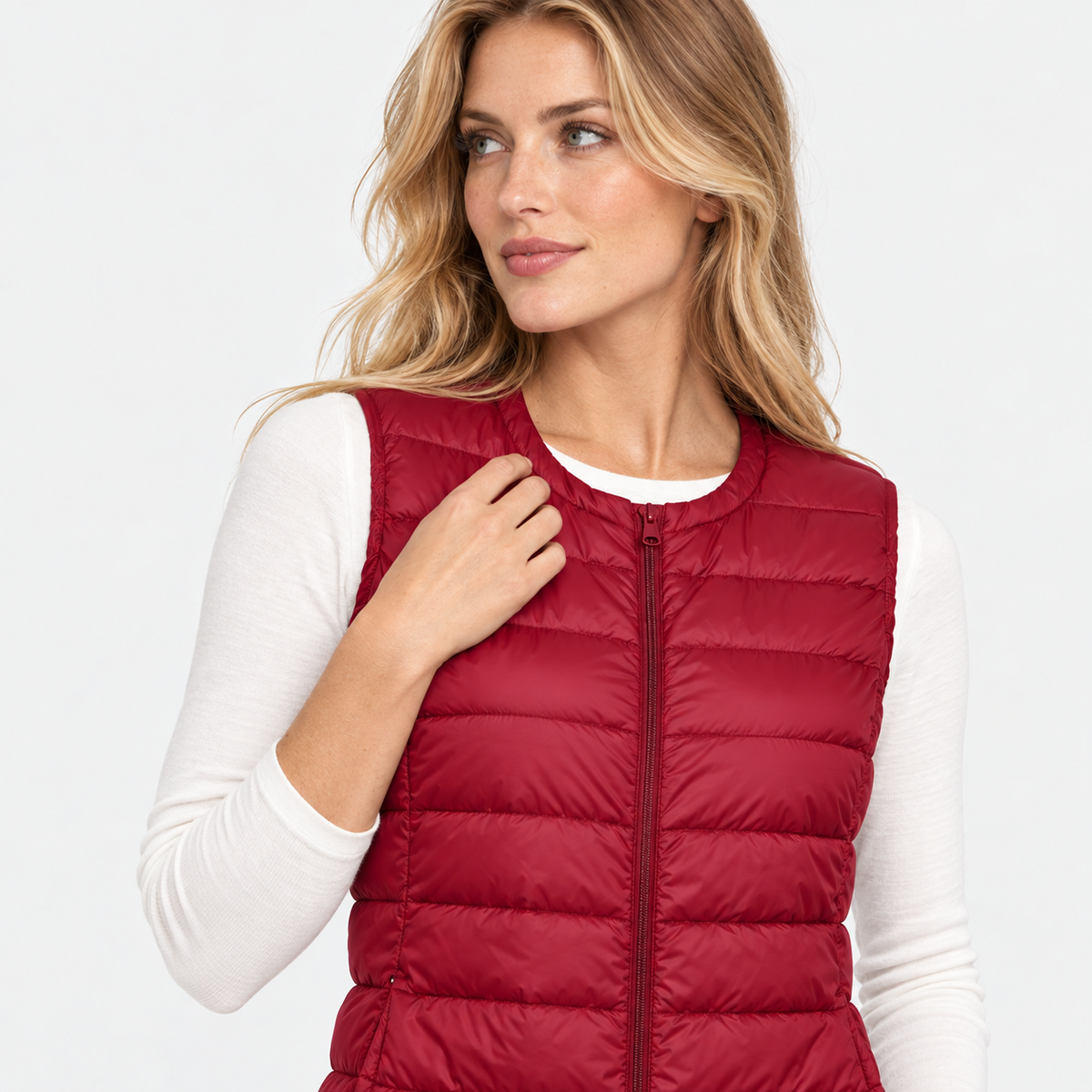 NAJAS | Women’s Down Vest Collarless Lightweight Fall Winter Outerwear
