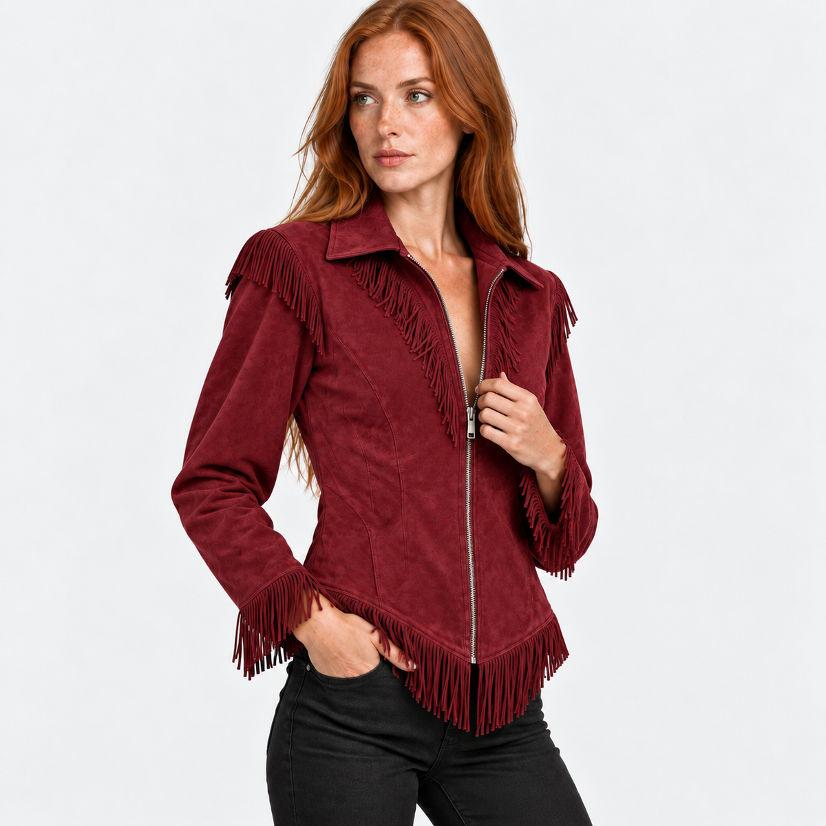 NAJAS | Women’s Vintage Tassel Jacket Slim Fit Fashion Coat