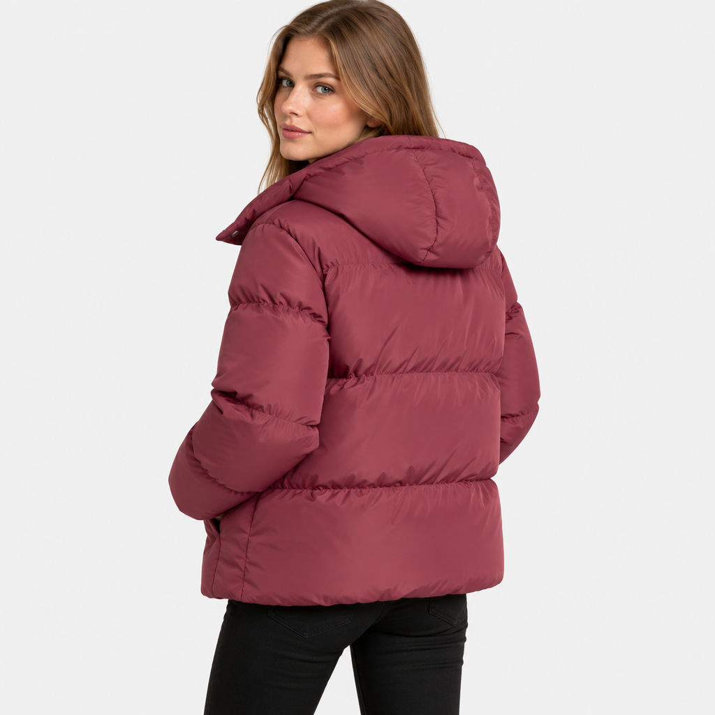 NAJAS | Women's Hooded Cotton Coat Detachable Hood Padded Workwear Jacket