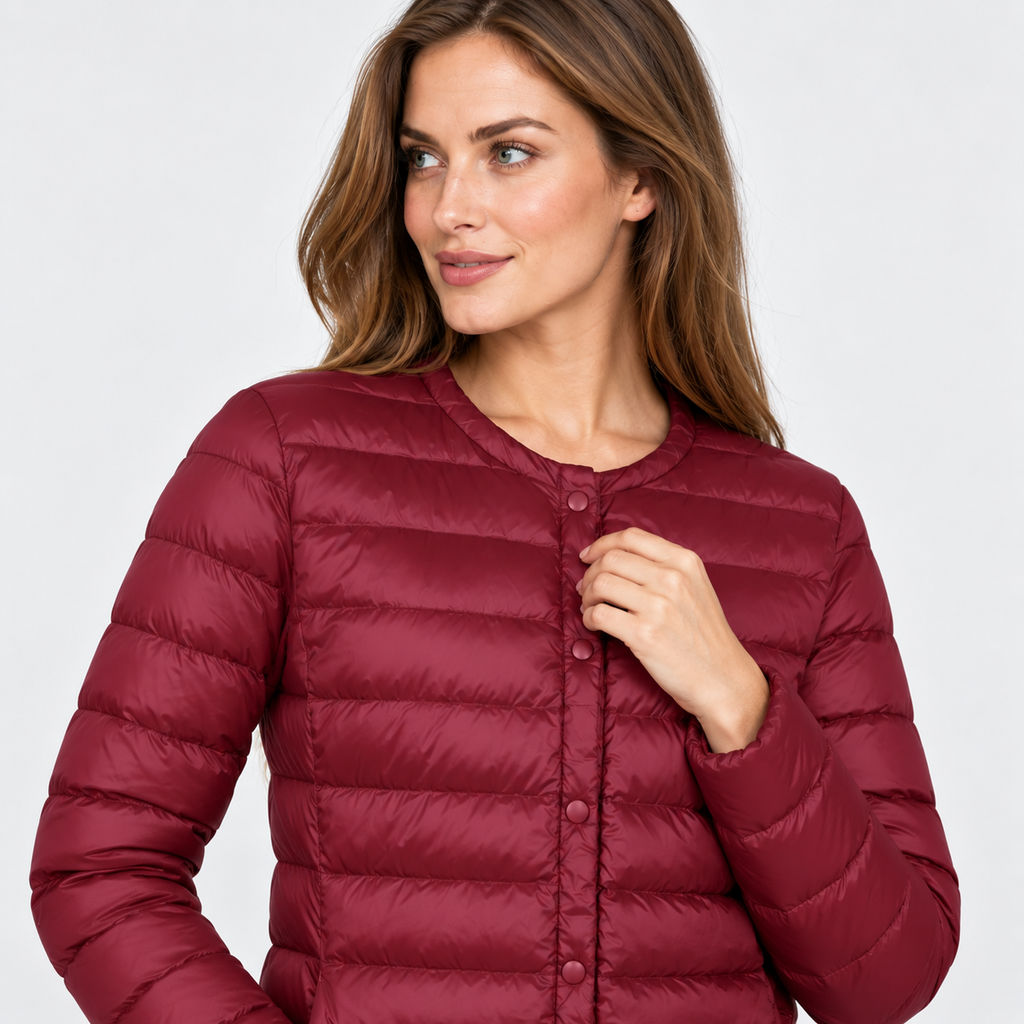 NAJAS | Women’s Down Jacket Lightweight Short Collarless Winter Coat
