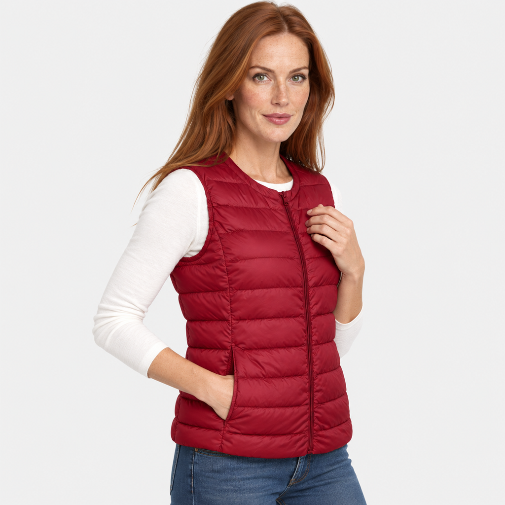NAJAS | Women’s Down Vest Collarless Lightweight Fall Winter Outerwear