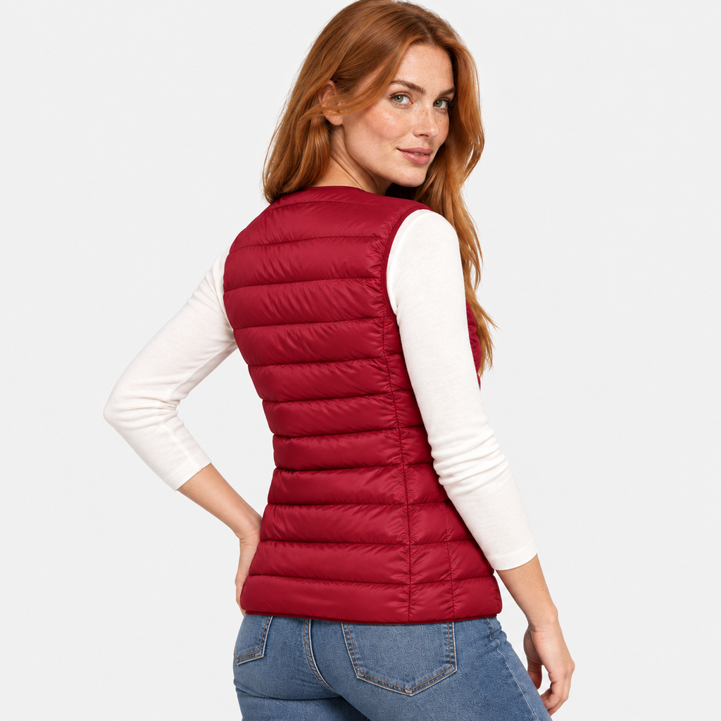 NAJAS | Women’s Down Vest Collarless Lightweight Fall Winter Outerwear
