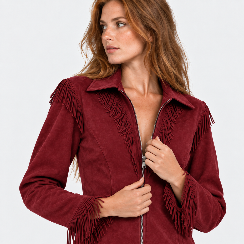 NAJAS | Women’s Vintage Tassel Jacket Slim Fit Fashion Coat