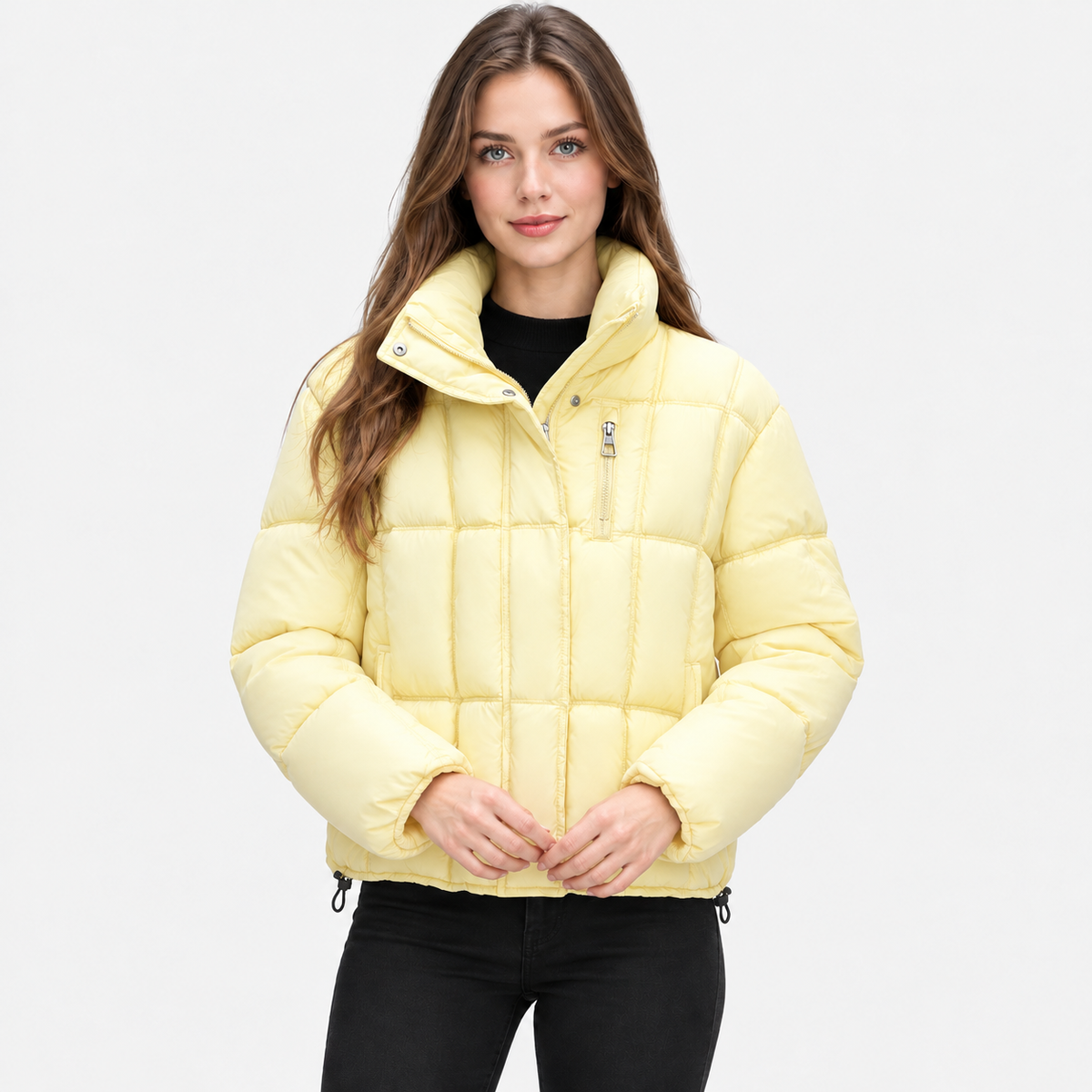 NAJAS | Women’s Loose Fit Puffer Coat Pocket Detail Casual Jacket