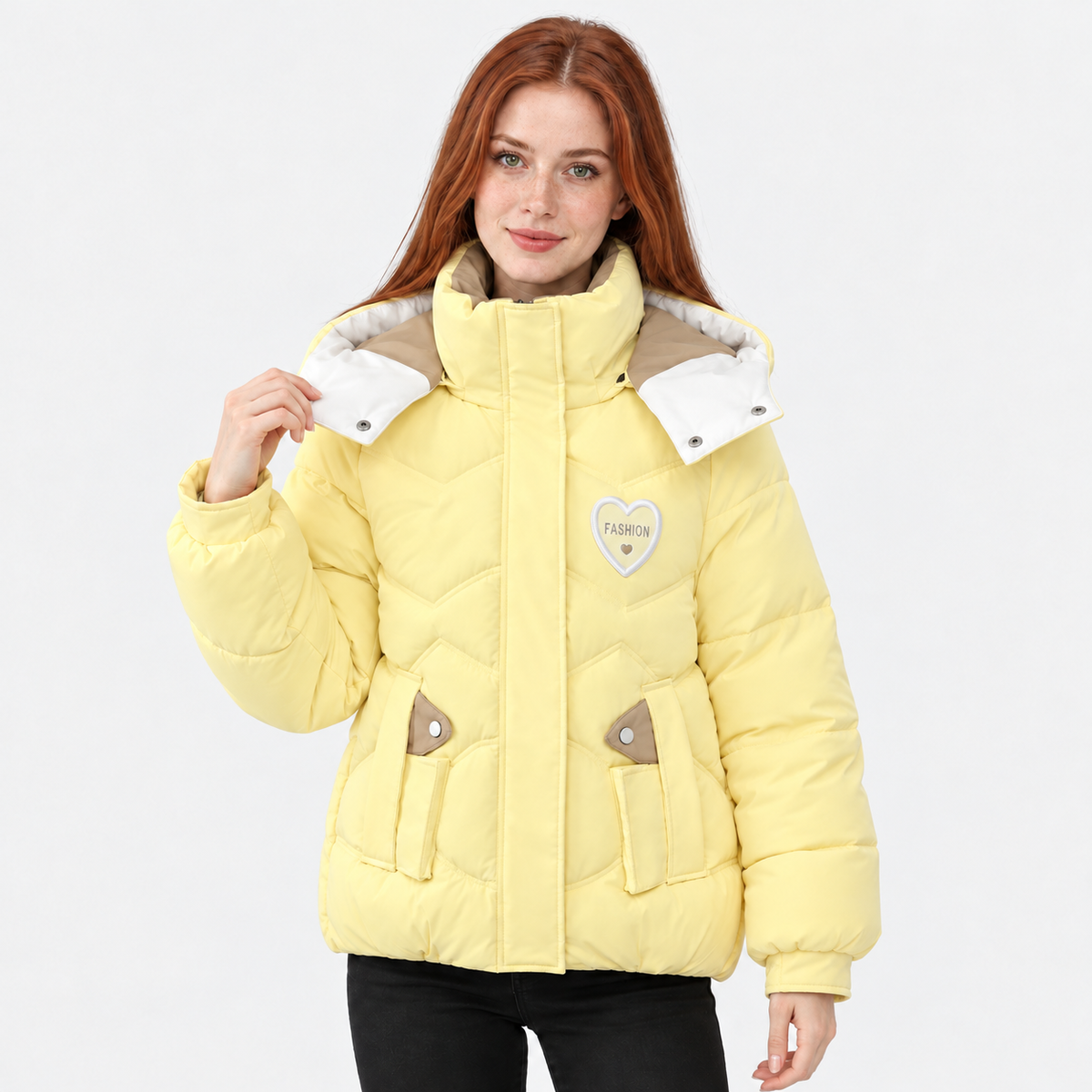 NAJAS | Women's Padded Jacket Thick Cotton Filled Short Winter Coat