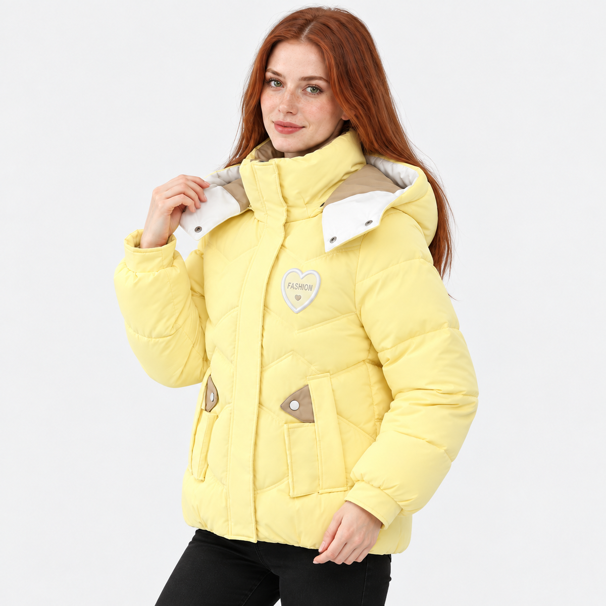 NAJAS | Women's Padded Jacket Thick Cotton Filled Short Winter Coat
