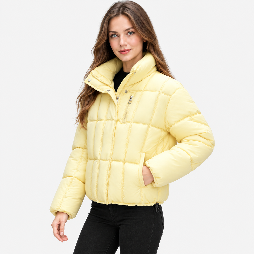 NAJAS | Women’s Loose Fit Puffer Coat Pocket Detail Casual Jacket