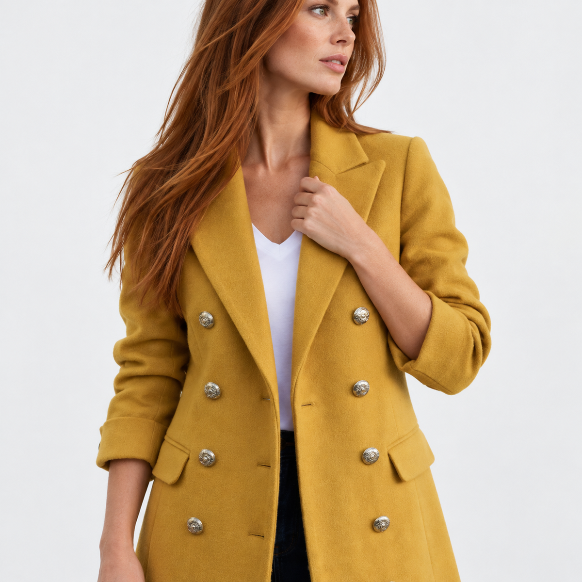 NAJAS | Women's Mid Length Trench Coat Slim Fit Elegant Casual Jacket