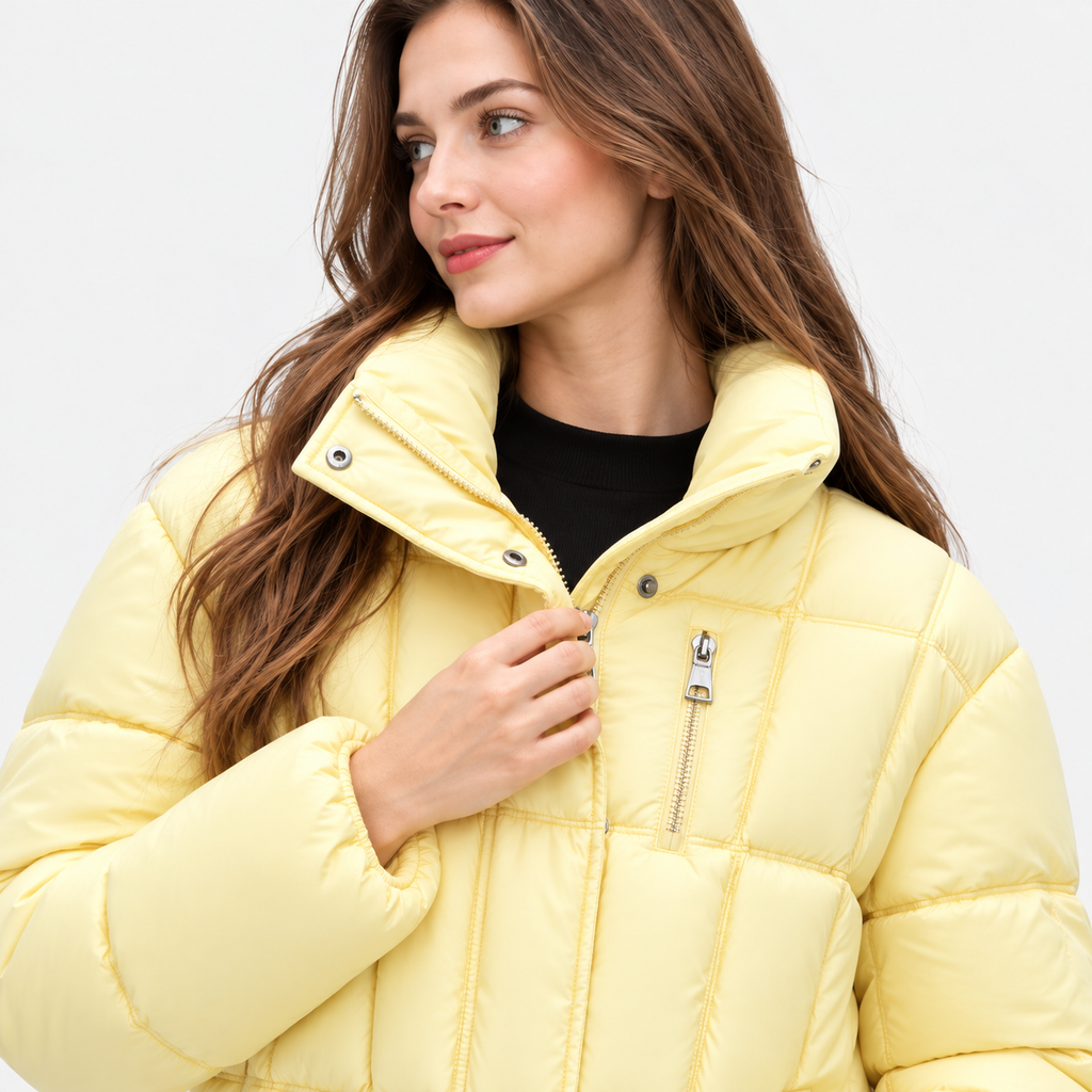 NAJAS | Women’s Loose Fit Puffer Coat Pocket Detail Casual Jacket